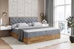 Boxspringbett LOLLI3 Grau - Breite: 180 cm - H3