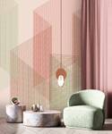 Fototapete Mesh 2 Walls by Patel Beige - Grün - Pink - Kunststoff - Textil - 400 x 270 x 0 cm