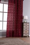 1er Set Vorhang Bordeaux Barock Rot - Textil - 140 x 245 x 1 cm