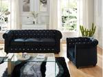 Couchgarnitur CHESTERFIELD 2er-Set Schwarz