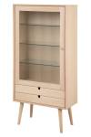 Vitrine Canes Blanc - En partie en bois massif - 72 x 143 x 36 cm