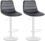 Tabouret de bar Lex Lot de 2 Gris lava - Blanc