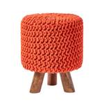 Gestrickter Fußhocker, 42 cm hoch Orange