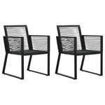 Gartenstühle 2er Set D2791 Schwarz - Rattan - 77 x 42 x 57 cm