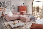 Ecksofa RENO Pink - Armlehne davorstehend rechts - Ecke davorstehend rechts