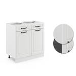 Meuble bas R-Line 80cm style rustique Blanc