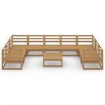 Gartenmöbel-Set 3009776-1 (10-teilig) Braun - Massivholz - Holzart/Dekor - 70 x 67 x 70 cm