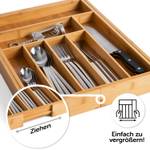 Besteckkasten ausziehbar 5-7 Fächer Holz Braun - Bambus - 29 x 5 x 33 cm