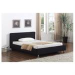 Lit simple NIZZA 120x190 cm Noir - Textile - 132 x 87 x 207 cm