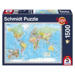 Puzzle Weltkarte 1500 Teile Papier - 28 x 6 x 38 cm