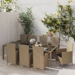 Garten-Essgruppe (11-teilig) 296279-5 Beige - Kunststoff - Polyrattan - 100 x 75 x 250 cm