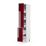 Armoire haute de pharmacie Fame-Line Bordeaux brillant - Blanc