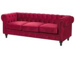 Chesterfield Sofa CHESTERFIELD 2-tlg Schwarz - Rot - 201 x 70 x 75 cm