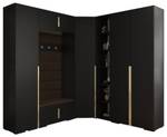 Garderobe Inova 1 Z2 Schwarz - Braun - Gold - Gold