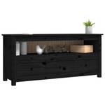 TV-Schrank D378 Schwarz - Massivholz - 35 x 52 x 114 cm