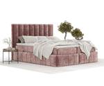 Boxspringbett Moretti Pink - Breite: 140 cm