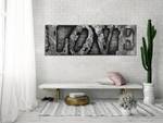 Metallbild More than Letters Grau - Metall - 144 x 44 x 6 cm