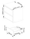 Table de Chevet CL2 Graphite - Imitation chêne clair