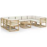 Garten-Lounge-Set Weiß - Massivholz - 60 x 37 x 60 cm