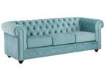 Couchgarnitur CHESTERFIELD 2er-Set Hellblau