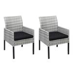 Poly-Rattan Sessel G12 (2er-Set) Grau - Metall - Kunststoff - Polyrattan - 56 x 90 x 58 cm
