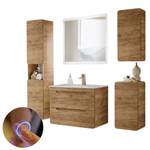 Badmöbel Set Wotaneiche B/H/T 180/200/46 Braun - Holzwerkstoff - 180 x 200 x 46 cm