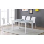 Table 140/200cm plateau verre blanc FUJI Blanc - Verre - 200 x 75 x 90 cm