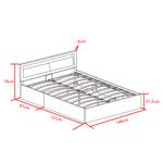 Polsterbett mit LED Theia Ⅰ Schwarz - Ebenholz Dekor - Holz