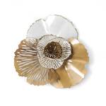 Perforierte Blumen Gold - Metall - 53 x 55 x 15 cm