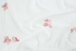 Gardine weiß-pink Floral Weiß - Textil - 140 x 245 x 140 cm