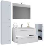 Armoire à glace Badinos Blanc crème - Blanc - Largeur : 126 cm