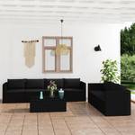 Garten-Sofa-Set (8-teilig) 3059502 Schwarz - Metall - Polyrattan - 68 x 63 x 72 cm