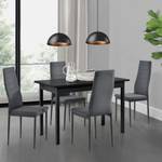 Set Table 4 Chaises Honningsvåg Noir - Métal - 60 x 75 x 120 cm