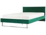 Lit double BELLOU Vert - Argenté - Largeur : 185 cm