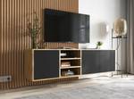 Tv-Lowboard Loft APOLLO Schwarz - Eiche Wotan Dekor