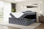 Boxspringbett VILA-1-Z Steingrau - Breite: 140 cm - H4