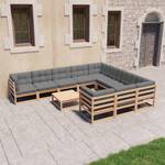 Garten-Lounge-Set (11-teilig) 3009721-2 Grau - Holz