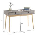 Schreibtisch WANDA Grau - Massivholz - Holzart/Dekor - 110 x 75 x 50 cm