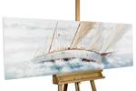 Acrylbild handgemalt Ruf des Abenteuers Weiß - Massivholz - Textil - 150 x 50 x 4 cm