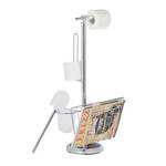 WC Garnitur mit Zeitschriftenhalter Silber - Weiß - Metall - Kunststoff - 30 x 69 x 22 cm
