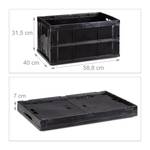 Lot de 5 boîtes de transport pliables Noir - Matière plastique - 59 x 32 x 40 cm