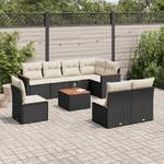 Gartensitzgruppe K4924(9-tlg) Schwarz - Massivholz - 69 x 62 x 62 cm