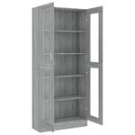 Vitrinenschrank 3005130-2 Eiche Grau Dekor - Höhe: 186 cm