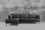 KAWOLA Ecksofa VINCENT Velvet anthrazit Grau - Textil - 255 x 85 x 157 cm