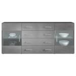 Sideboard Bari V2 Schwarz - Graumetallic - Breite: 166 cm