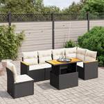 Gartensitzgruppe K778(7-tlg) Schwarz - Massivholz - 69 x 62 x 62 cm