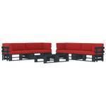 Salon de jardin 3016503-4 (lot de 6) Noir - Rouge