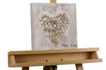 Tableau peint à la main Heart-warming Marron - Bois massif - Textile - 30 x 30 x 4 cm