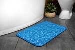 Badteppich Wasserwellen Blau - Textil - 75 x 45 x 75 cm