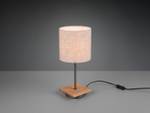 Nachttischlampe Holz, Stoffschirm Beige Beige - Braun - Metall - Massivholz - Textil - 18 x 40 x 18 cm